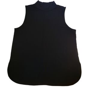 Ann Taylor Black Sleeveless Turtleneck Knit Top Size XL